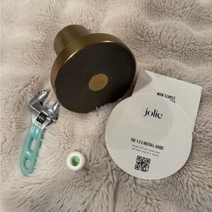 Jolie Matte Gold Wall-Mount Shower Arm Escutcheon